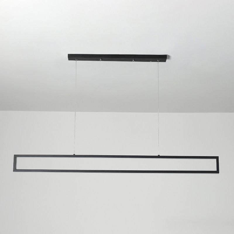 39.3 Inches Length Rectangular LED Island Light Acrylic Shade Modern Simplicity Style Suspended Lamp for Living Room