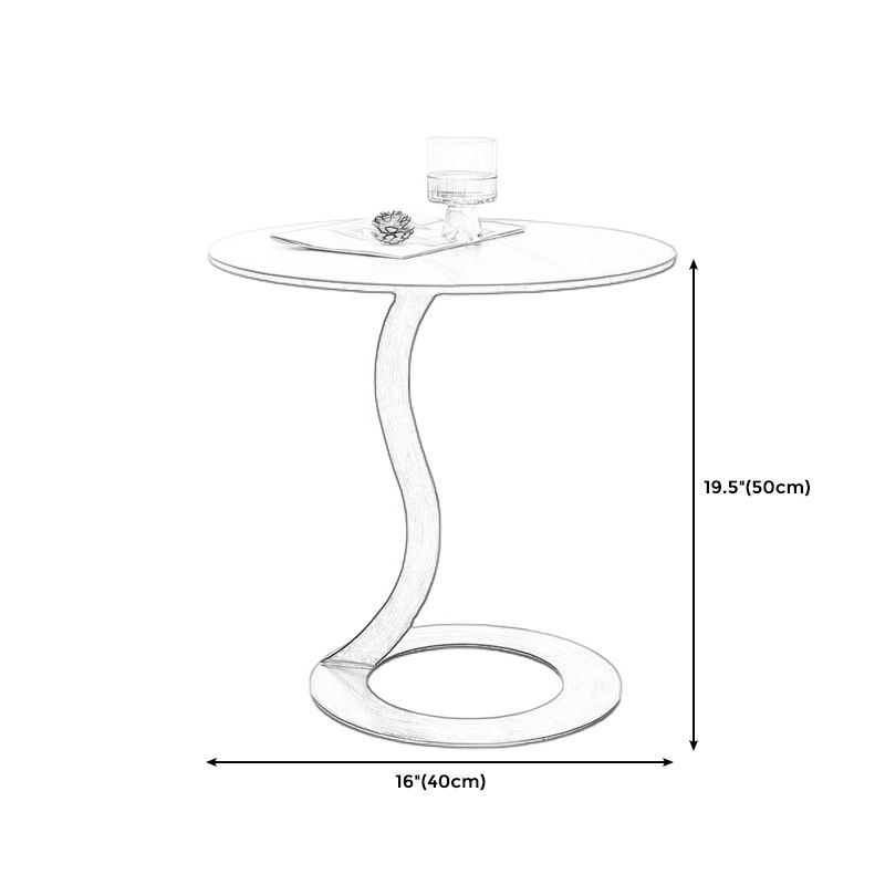 Metal Black Round Modern Block Side Table White Pedestal End Table