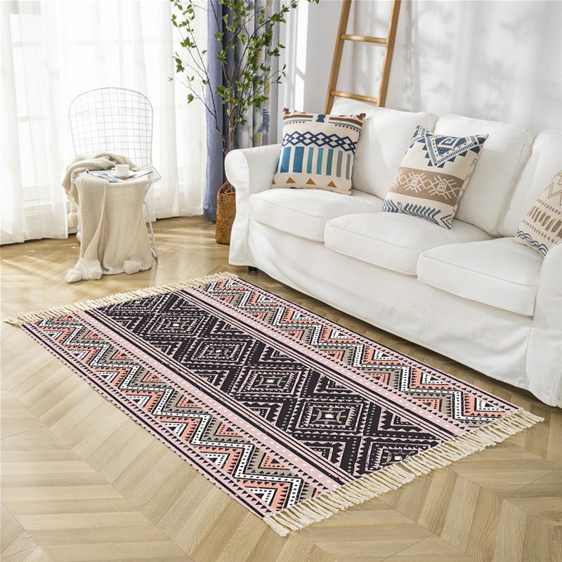 Navy Graphic Carpet Polyester Modern Carpet Non-Slip Backing Carpet for Living Room