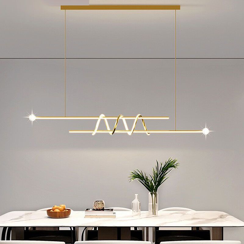 Modern Style Linear Shape Island Pendants Metal Pendant Lights for Dining Room