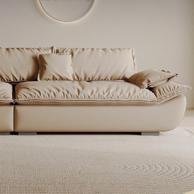 Contemporary Faux Leather Pillow Top Arm Pillows Living Room Seating