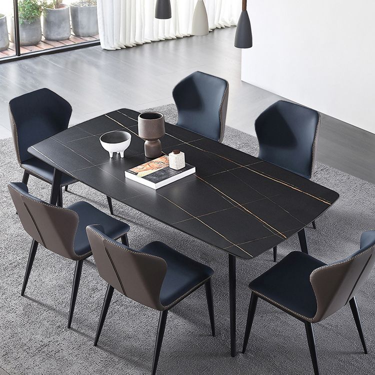 Rectangle Modern Stone Table Standard Height Dining Table with 4 Legs