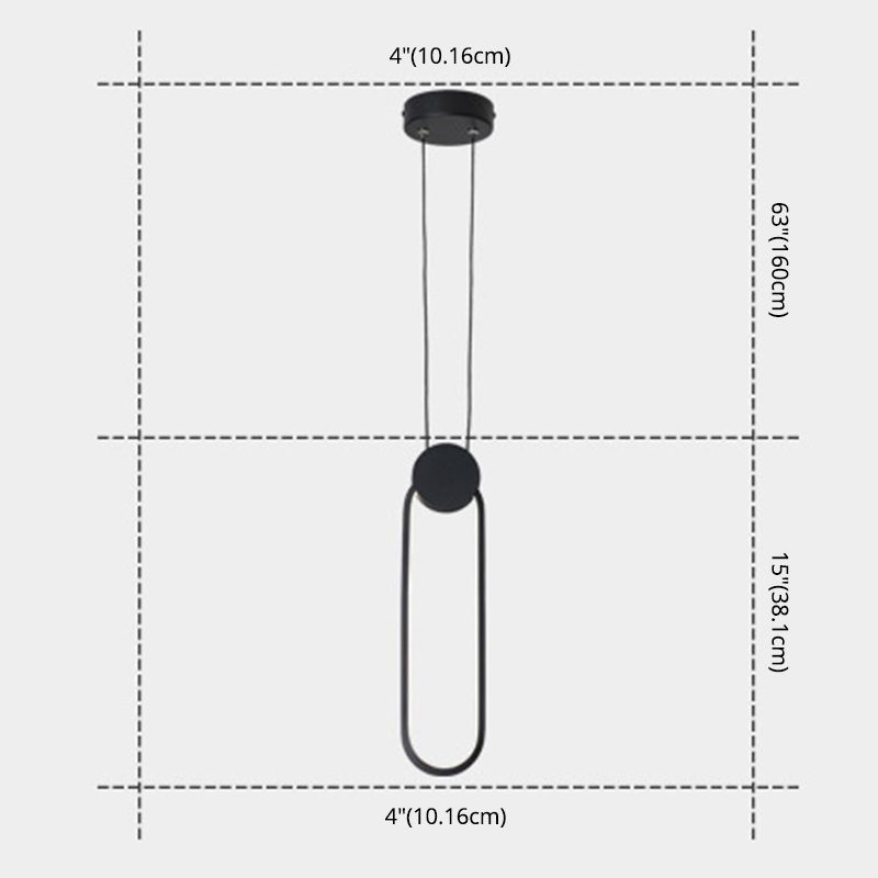 Minimalismus -LED -Pendellichtkit Black Geometrisches hängendes Lichtkit mit Metallschatten