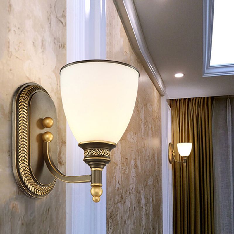 1 Light Bell Wall Mounted Light Fixture Industrial Style Metal Wall Sconce Lights