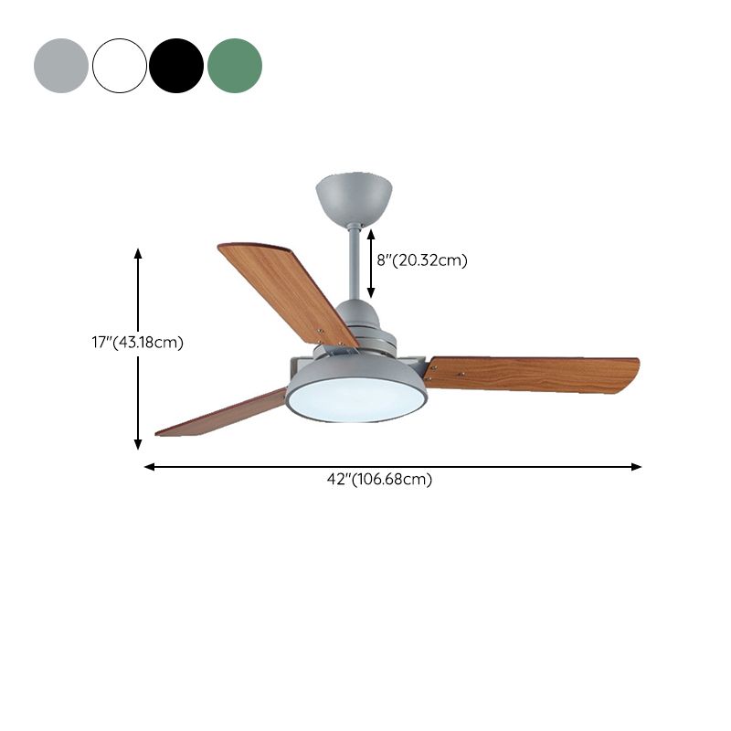 1 - Light LED Ceiling Fan Modern Wood Blade Fan Lighting in 4 Colors