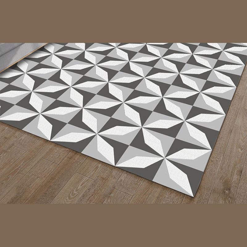 Blue Modern Rug Polyester Geometric Pattern Area Rug Non-Slip Backing Carpet for Home Decor
