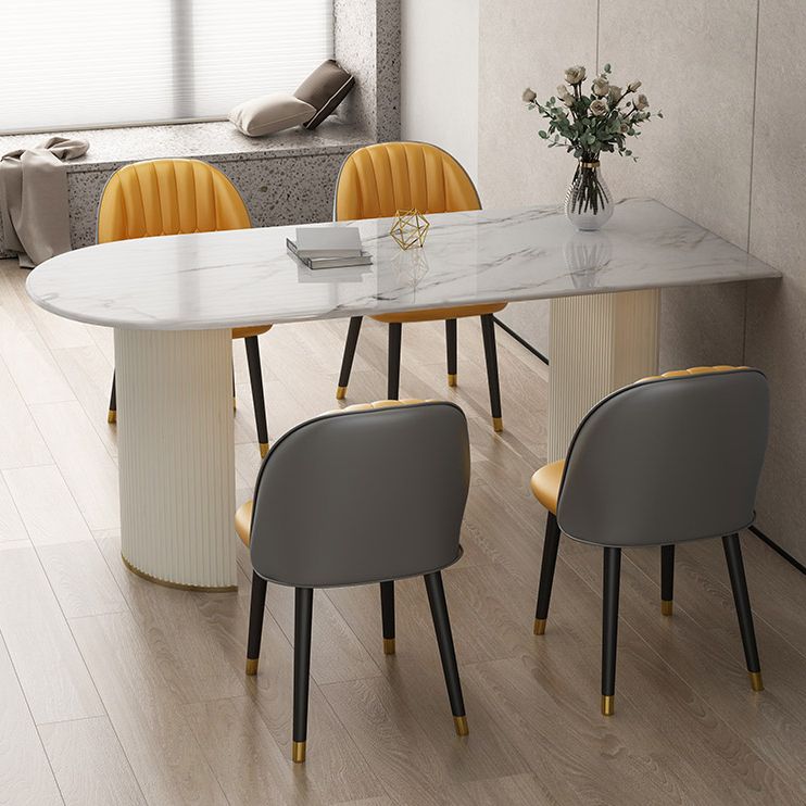 Table à manger en pierre de style simplicité Double base de base de base de base de forme libre pour la maison