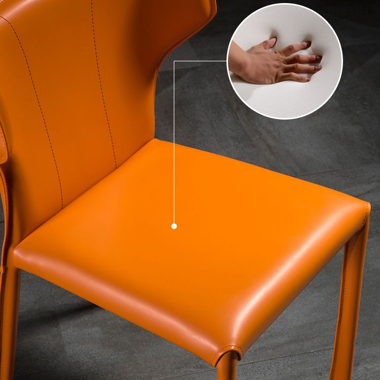 Modern Leather Dining Chair Wingback Dining Side Chair for Restaurant