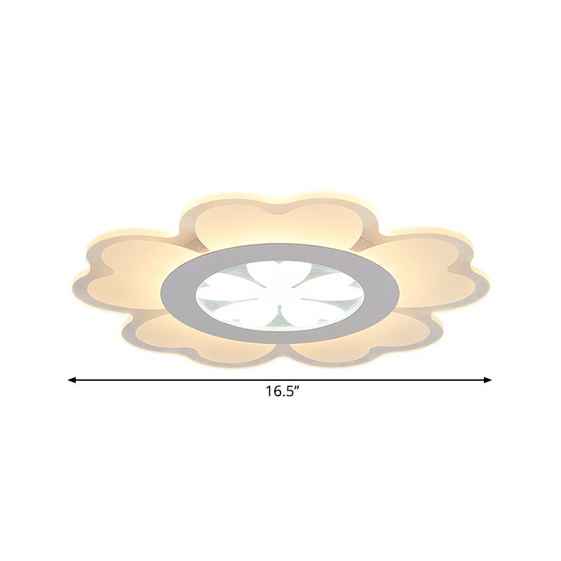 Lampada bianca a filo floreale a LED contemporaneo a filo acrilico lampada a montaggio per soggiorno