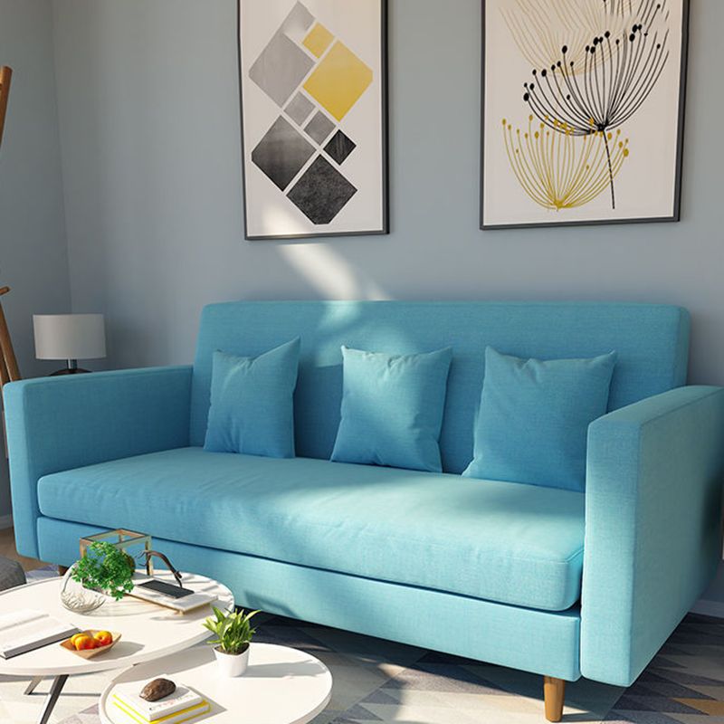 25.6" H Contemporary 3-seater Cotton Square Arm Sofa for Living Room