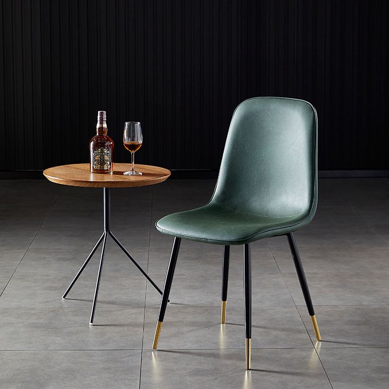 Chaises de salle à manger en métal de Style nordique, chaises latérales sans bras à dossier solide pour la cuisine