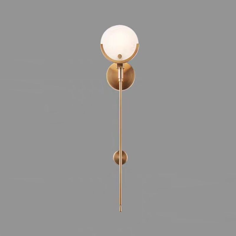 Single Golden Modernism Wall Mounted Sconce Shaded Wall Light for Dining Room