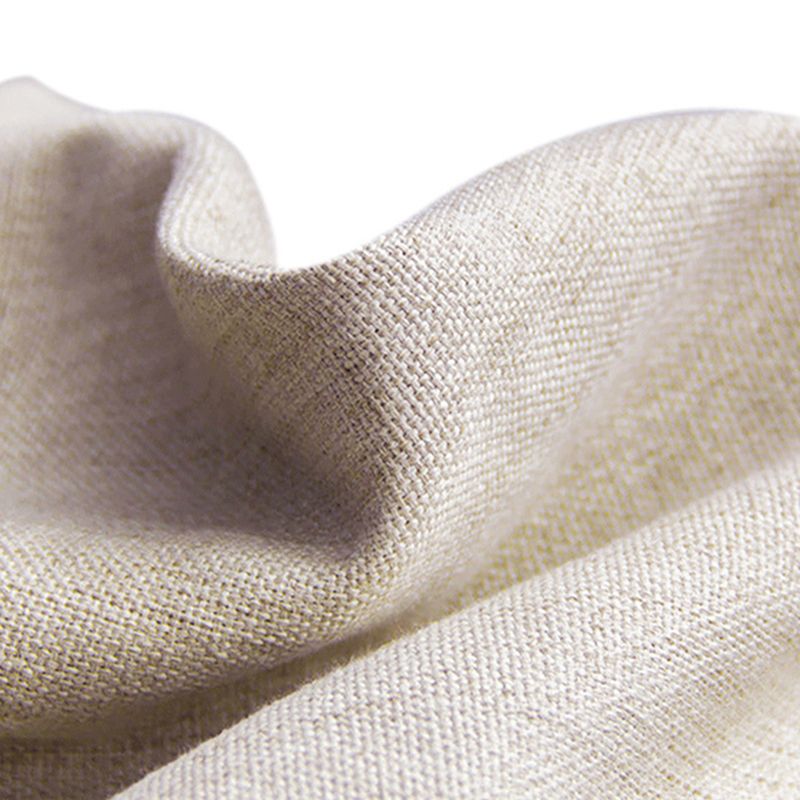 Linen Sectional Sofa Tropical Beige Sloped Arms Sofa for Living Room