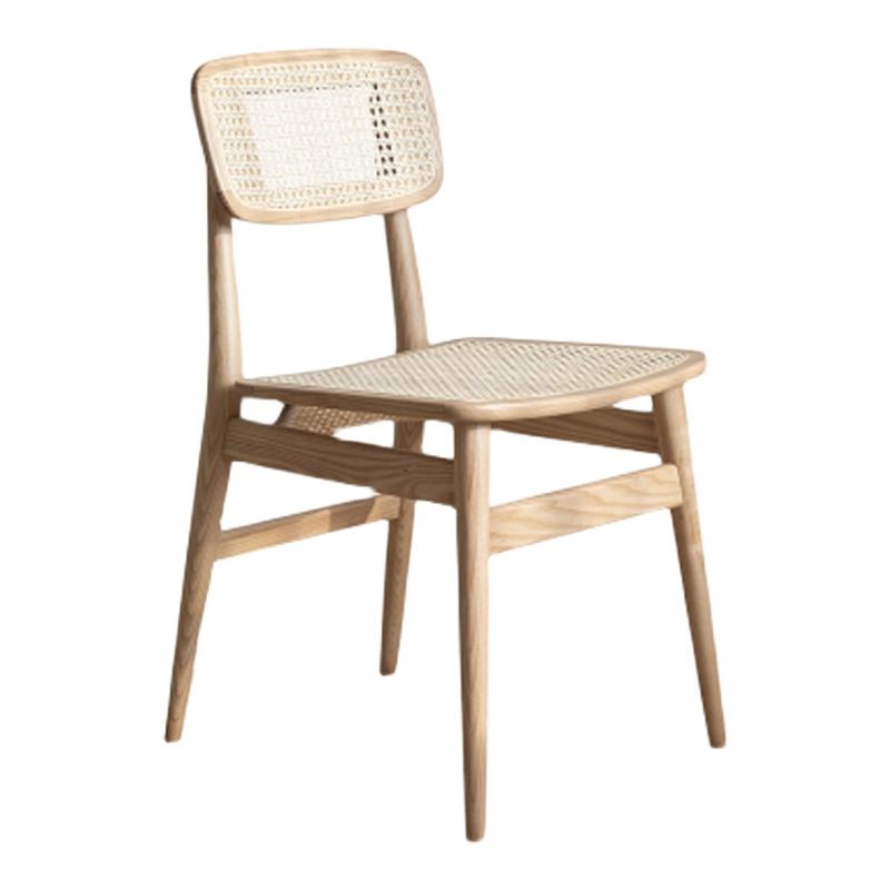 Solid Wood Traditional Dining Chair Matte Finish Open Back Dining Side Chair