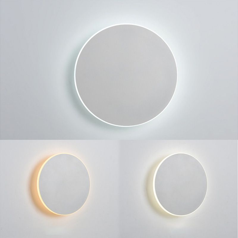 Lámpara montado en la pared redonda simplicidad posmoderna lámpara de montaje de pared acrílica para sala de estar