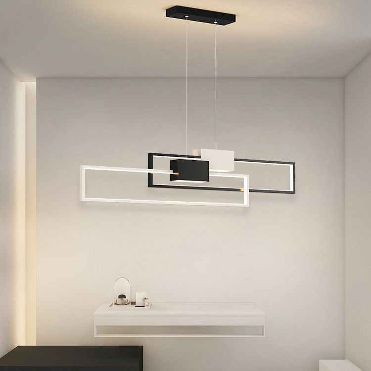 Linear Shape Island Lights Contemporary Style Metal 4 Light Island Pendant Lights