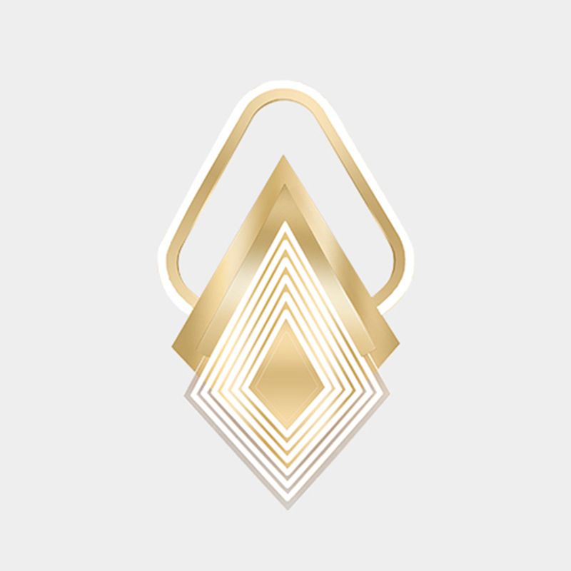 Contemporary LED Wall Mount in Black / Gold Metal Geometric Wall Fixture