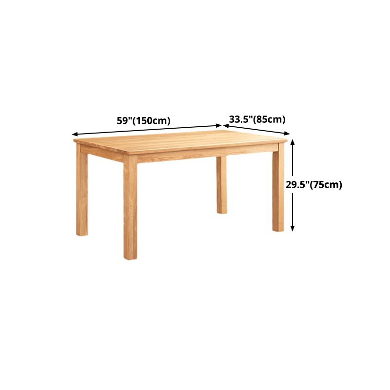 Table à manger rectangulaire de Style milieu du siècle, table à manger en bois massif pour la maison