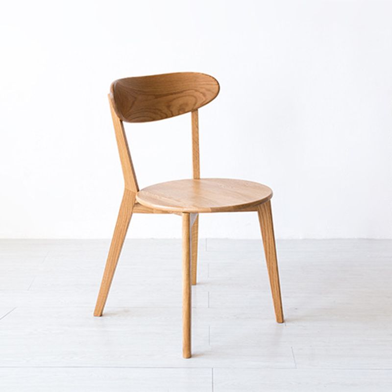 Wood Side Dining Chairs Traditional Open Back Dining Side Chair in Natural