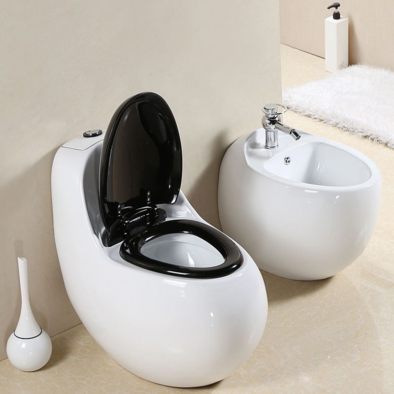 Contemporary Toilet Bowl One Piece Skirted Urine Toilet with Seat