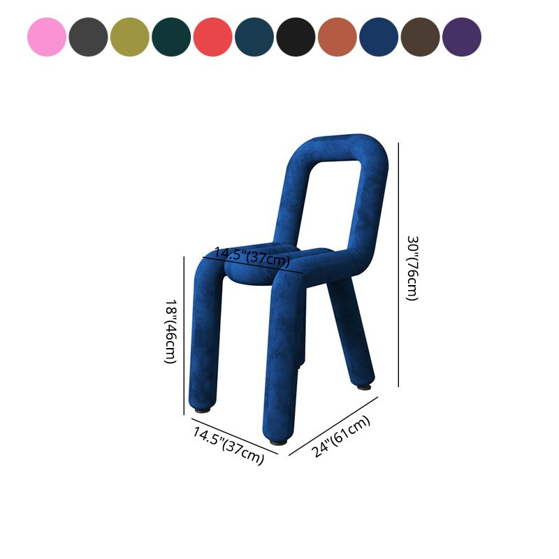 Sillas de terciopelo de estilo moderno, juego de sillas de comedor con parte trasera abierta