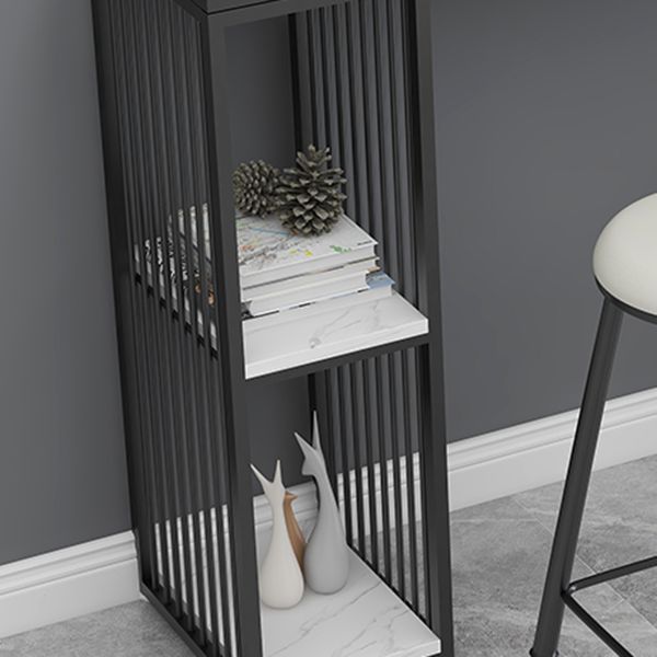 Stone Top Bar Table Set 1/3 Pcs Rectangle Bar Table and Upholstered Stools