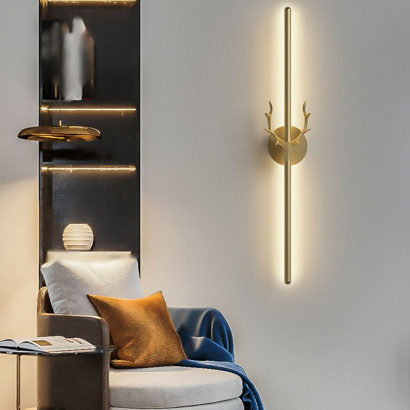 Metal Linear Shape Wall Mount Lighting Modern 1-Light Wall Mounted Light Fixture