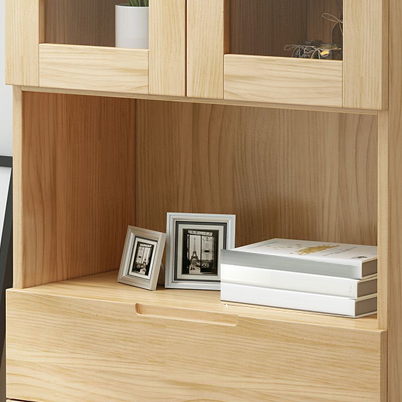 Wooden Natural Standard Bookcase Contemporary Closed Back Bookshelf