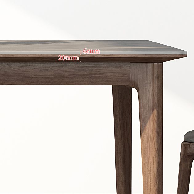 Mesa de comedor estándar de piedra sinterizada de mediados de siglo, mesa gris con forma rectangular, para cocina