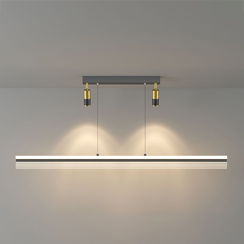 Iluminación de isla de forma lineal estilo moderno metal de 3 luces iluminación de islas