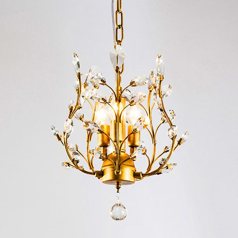 3-Lights American Style Crystal Kronleuchter 33 "breite Zweige geformte Beleuchtungsstoffe für Schlafzimmer Esszimmer