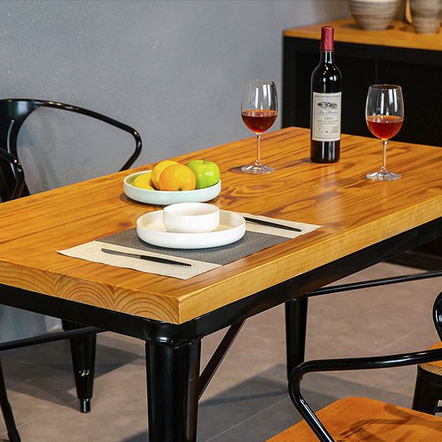 Industrial Dining Chairs Set 1/2/5 Pcs Solid Wood Top Table with Metal Windsor Chairs