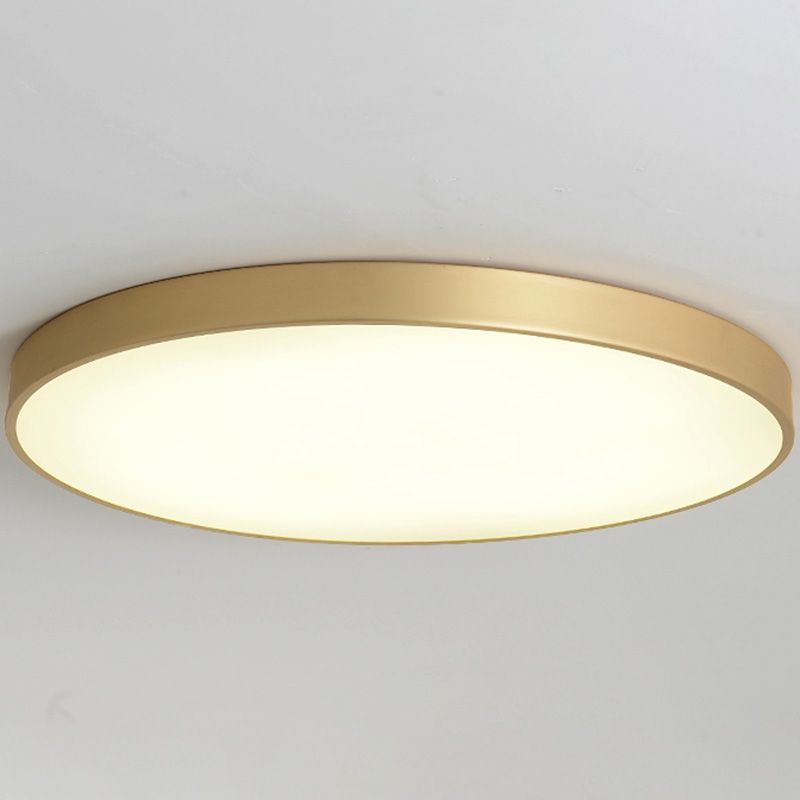 Simplicity Round Shape LED Ceiling Lamp Modern Bedroom Corridor Lighting Fixture Light with Gold Baking Paint Bezel