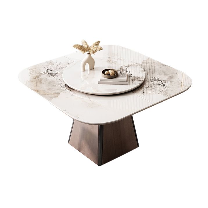 Modern White Stone Top Dining Set 1/5/7 Pieces Dining Table Set with Padded Chairs