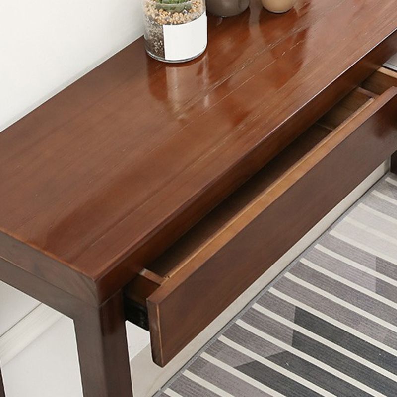 12-inch Wide Console Sofa Table  2-drawer Wood Console Table in Dark Brown