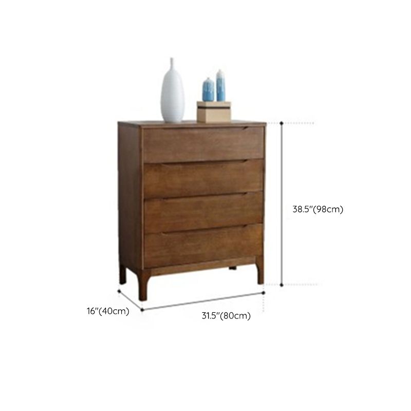 Contemporary Home Storage Chest Rubber Wood Chest with Drawers