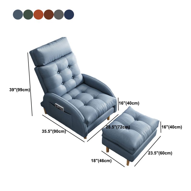 Contemporary Bonded Leather Arms Included with Ottoman Lounge Accent Chair