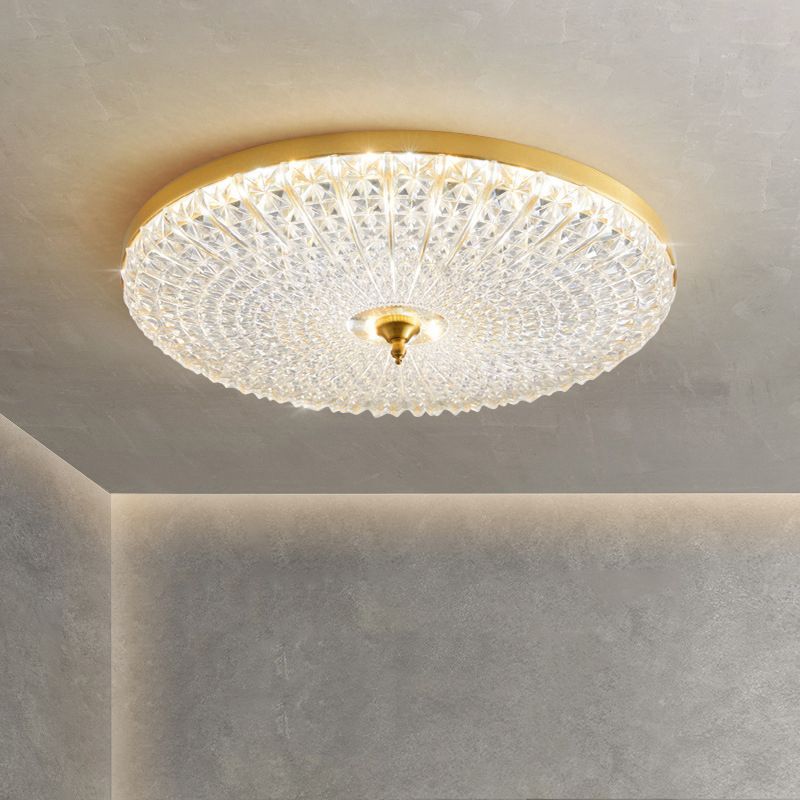 Contemporary Golden/Black Single Flush Mount Lighting LED Acrylic Ceiling Light