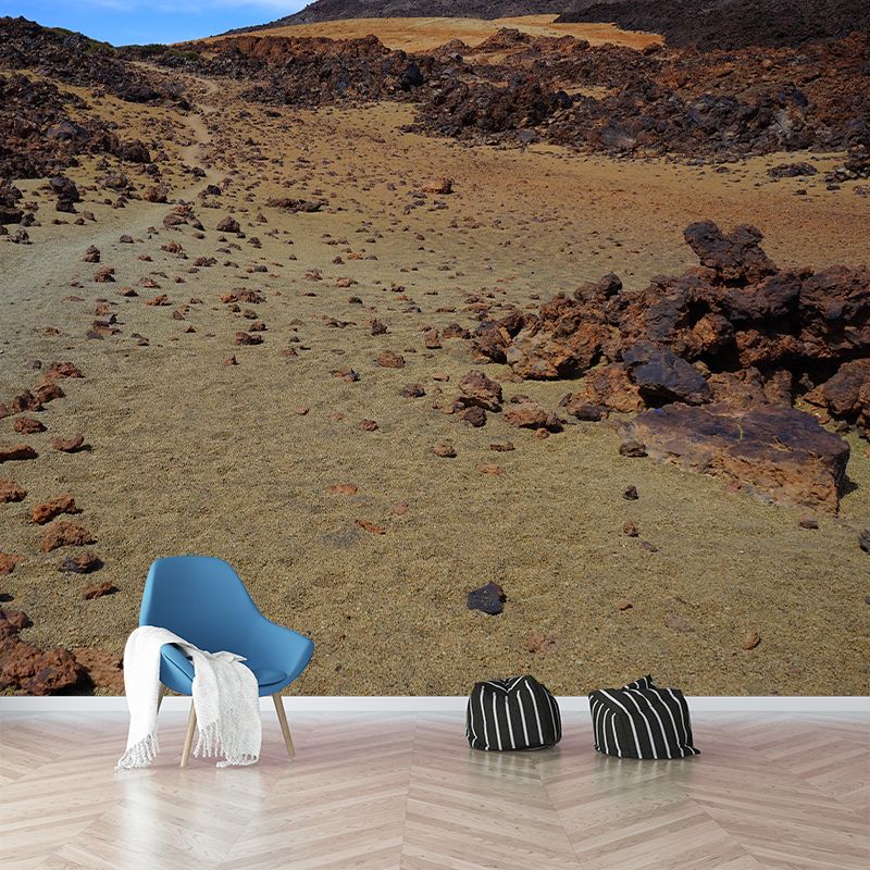 Boundless Desert Mural Environment Friendly Wallpaper for Sitting Room