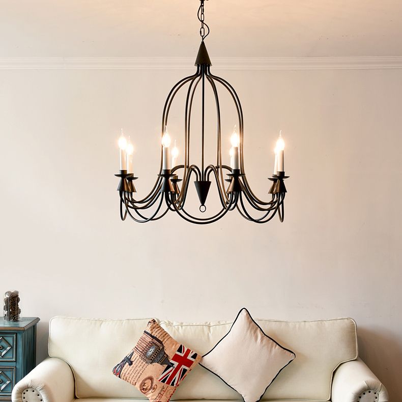 American Classic Style Hanging Chandelier Light Metal Ceiling Chandelier