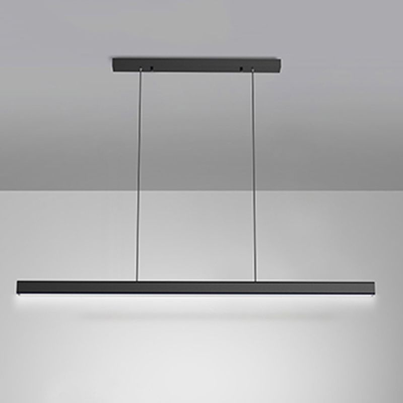 Lampada dell'isola a pendente lineare Isola lampada a sospensione moderna lampadario in metallo