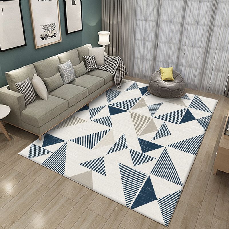 Scandinavian Living Room Rug Multi Color Geometric Print Indoor Rug Synthetics Non-Slip Pet Friendly Area Carpet