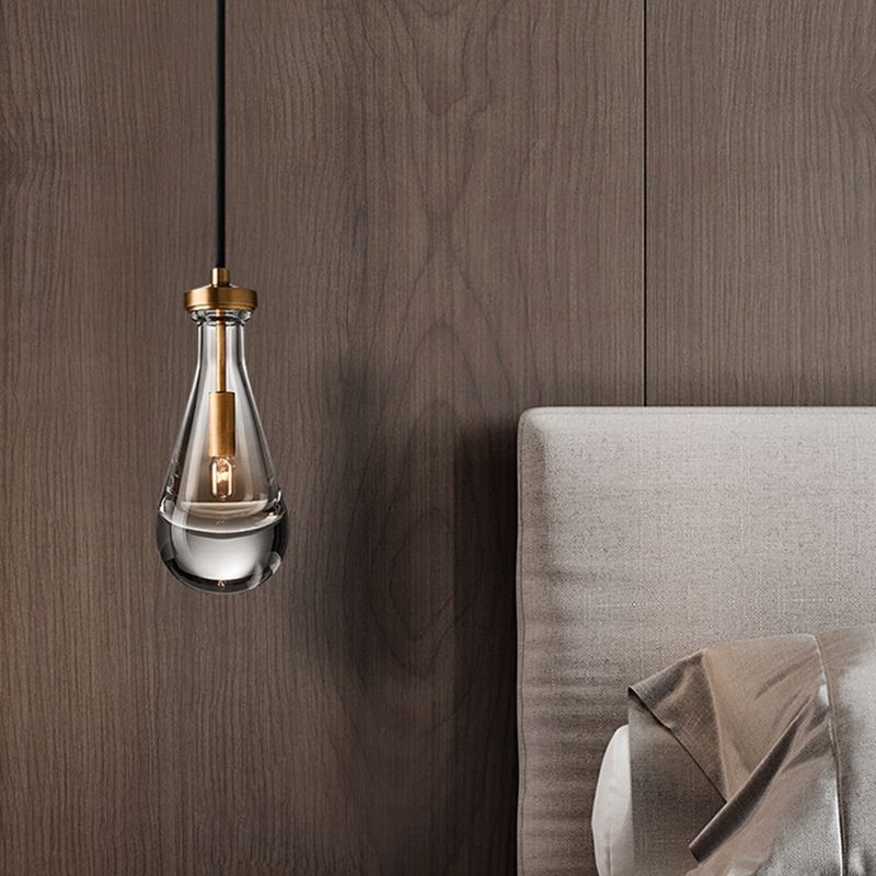 Kristalbrons enkele hanglamp in moderne luxe stijl koper traanhanglamp