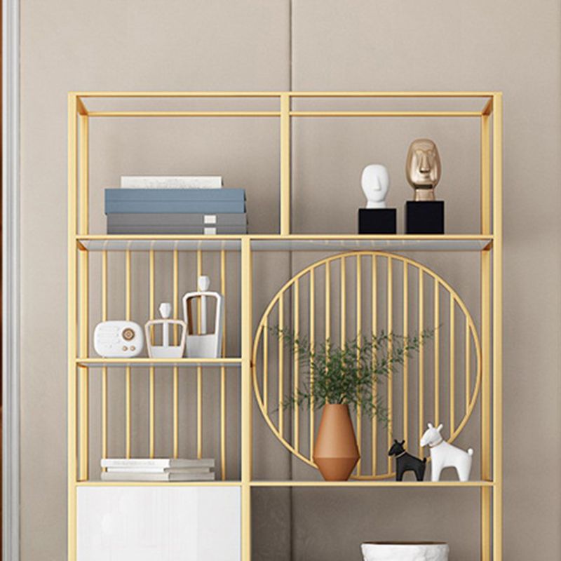 Glam Antique Finish Shelf Bookcase Etagere Bookshelf with Shelves