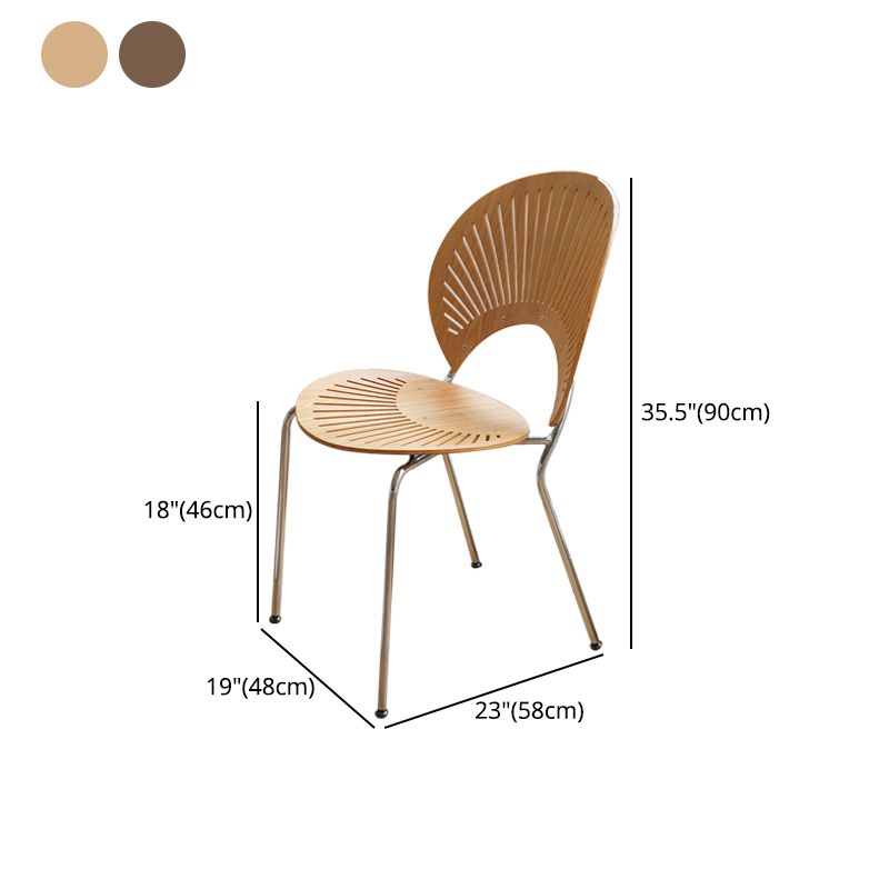 Industriële armloze stoelen indoor-outdoor massief houten eetstoelstoel