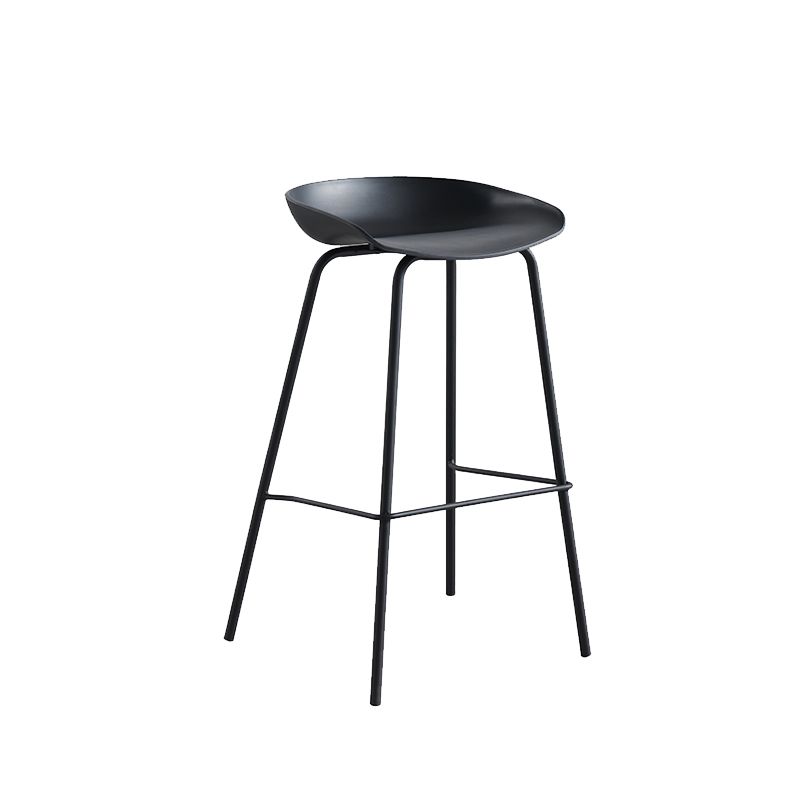 Industrial Indoor Plastic Bucket Seat Bar Stool with Footrest
