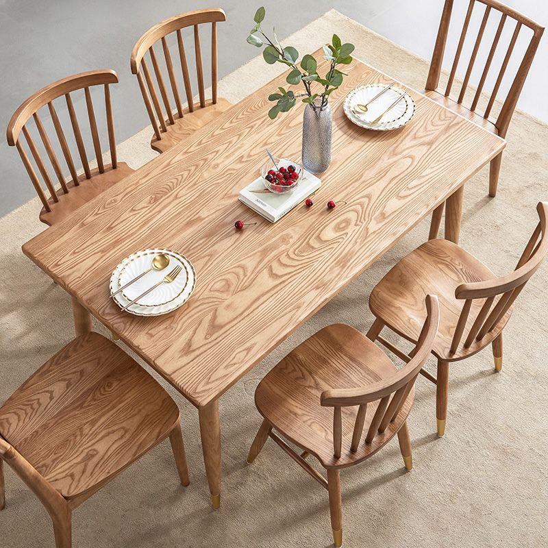 Contemporary Wood Kitchen Dining Side Chair Slat Back Side Chair