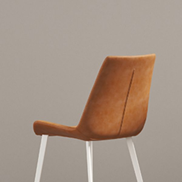 White Leg Contemporary Upholstered Armless Dining Room Chair for Home