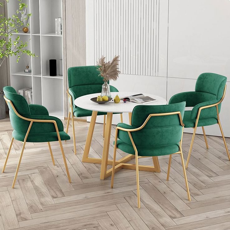 Glam Round Dinette Set 1/4/5 Pieces Marble Dining Table Sets