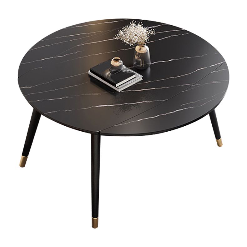 Eigentijdse uitschuifbare gesinterde stenen tafel, ronde vorm, standaard eettafel voor keuken